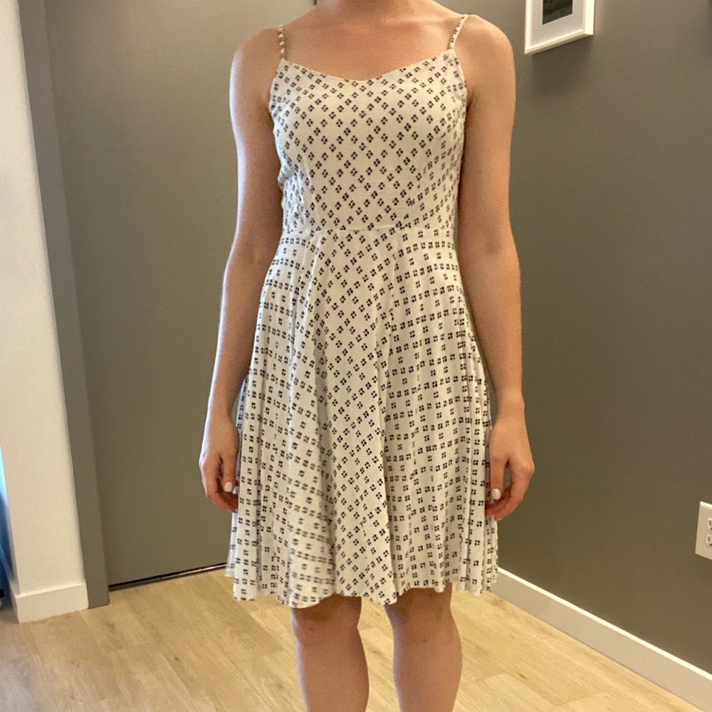 White summer midi A-line dress